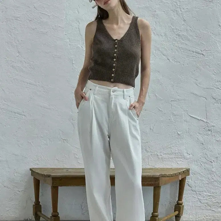 [BUNJANG] Without Summer Summer Cotton White Pants / 위드아웃썸머 썸머 코튼 화이트 팬츠
