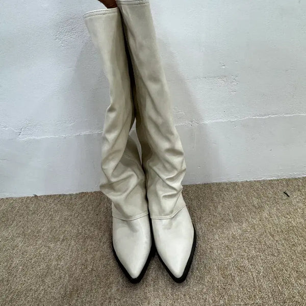 [BUNJANG] Ivory Long Boots / 아이보리 롱부츠