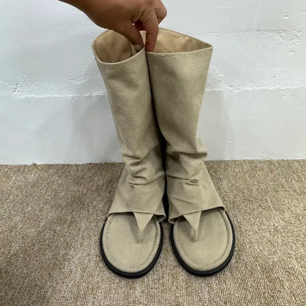 [BUNJANG] Linen Flip-Flop Boots / 린넨 쪼리 부츠 여름 부츠