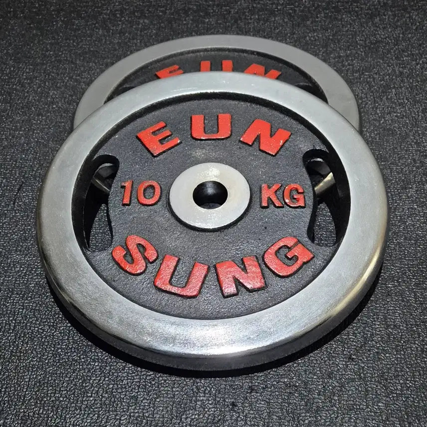 [BUNJANG] Eunseong Chromed Lightweight Barbell Plates (2 x 10KG) / (무료배송) 10KG * 2장 은성 크롬 경량 원판 바벨 플레이트