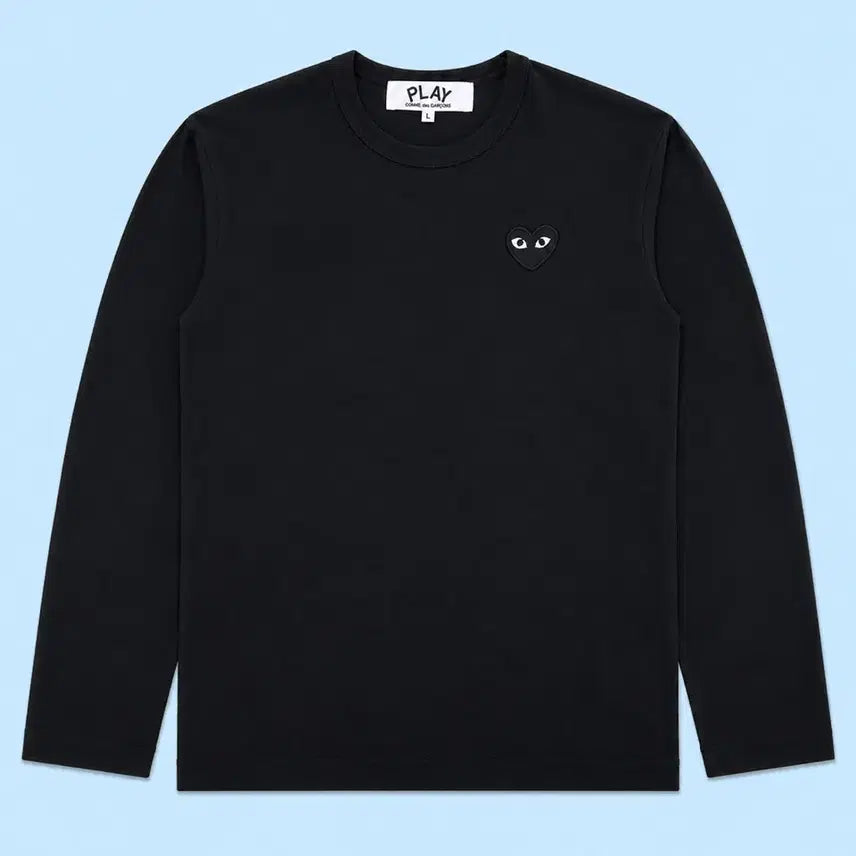 [BUNJANG] Comme des Garçons Play Black Long Sleeve T-Shirt Size L / 꼼데가르송 플레이 블랙 긴팔티 L사이즈 100 라운드 기본티 셔츠