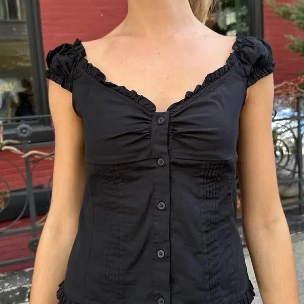 [BUNJANG] Brandy Melville Elena Black Top / 브랜디멜빌 엘레나 블랙