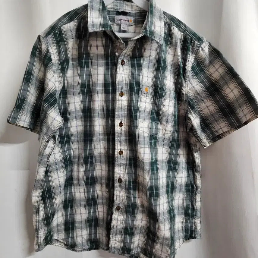 [BUNJANG] Carhartt Plaid Short Sleeve Shirt / 칼하트 체크 반팔 셔츠