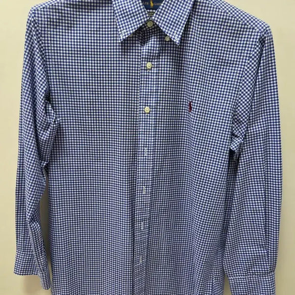 [BUNJANG] Polo Ralph Lauren Classic Fit Cotton Stretch Checkered Shirt Navy / 폴로랄프로렌 체크셔츠 클래식핏 코튼스트레치 네이비 s(95~100)사이즈 판매