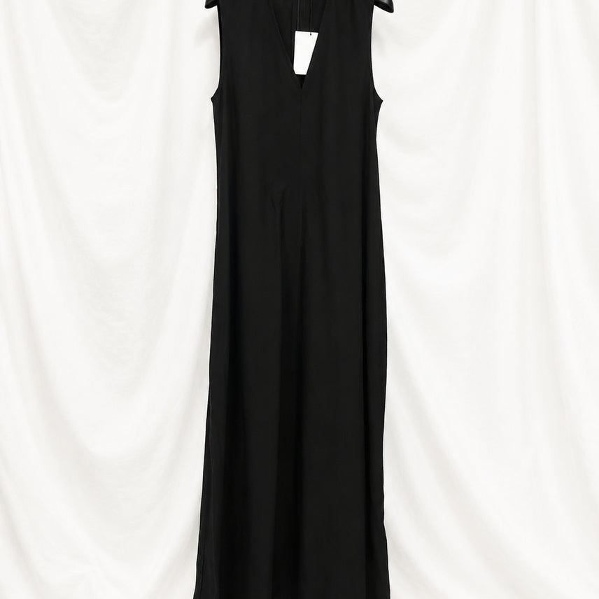 [BUNJANG] TOTEME V-Neck Sleeveless Dress Black / TOTEME 토템 민소매 브이넥 블랙 원피스 242-WRD2193-FB0159
