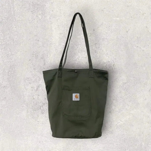 [BUNJANG] Carhartt Canvas Tote Shoulder Bag Khaki / 칼하트 캔버스 토트 숄더백 카키 (B341)