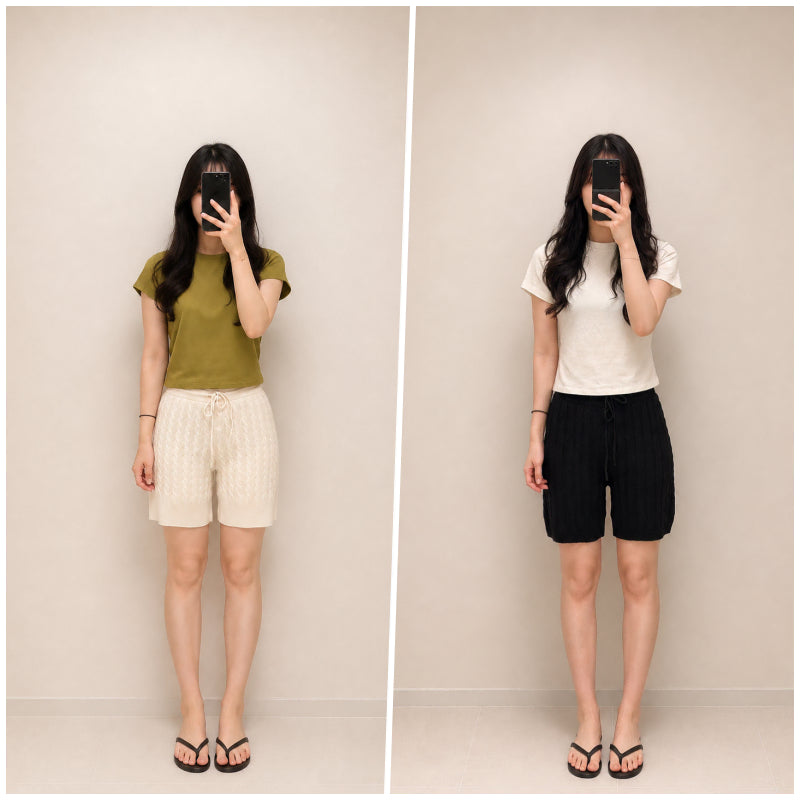 [BUNJANG] TOTEME Cashmere Wool Cable Knit Shorts / TOTEME 토템 캐시미어 울 케이블 숏 팬츠 2컬러 241-WRB1229-YA0023