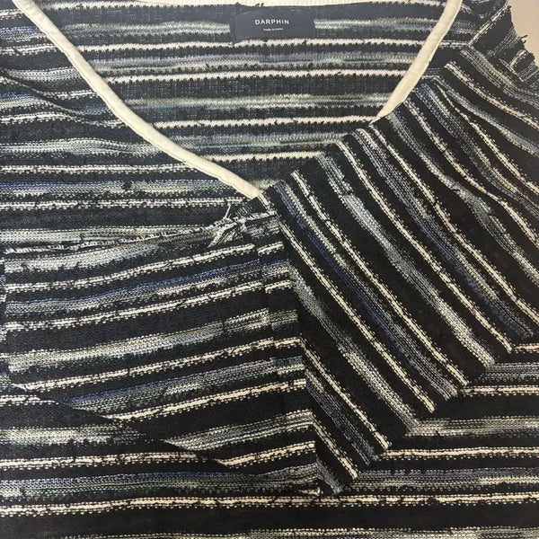 [BUNJANG] Summer Stripe Crop Knit / 여름 스트라이프 크롭 니트