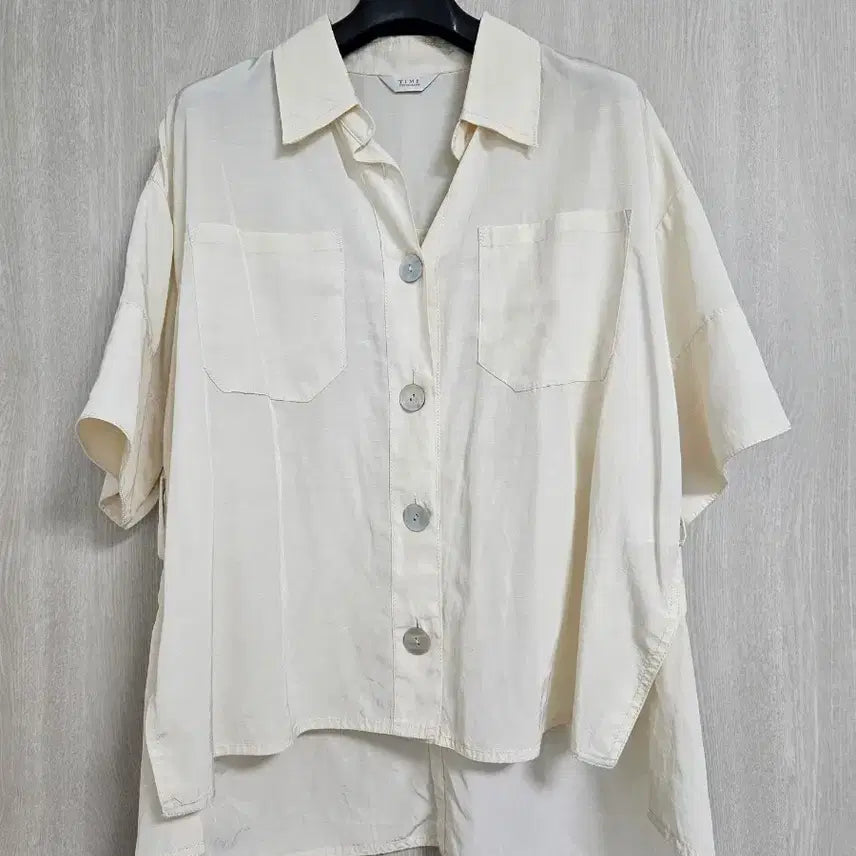 [BUNJANG] Time Cream Color Relaxed Fit Shirt / 한섬 타임 크림색 셔츠