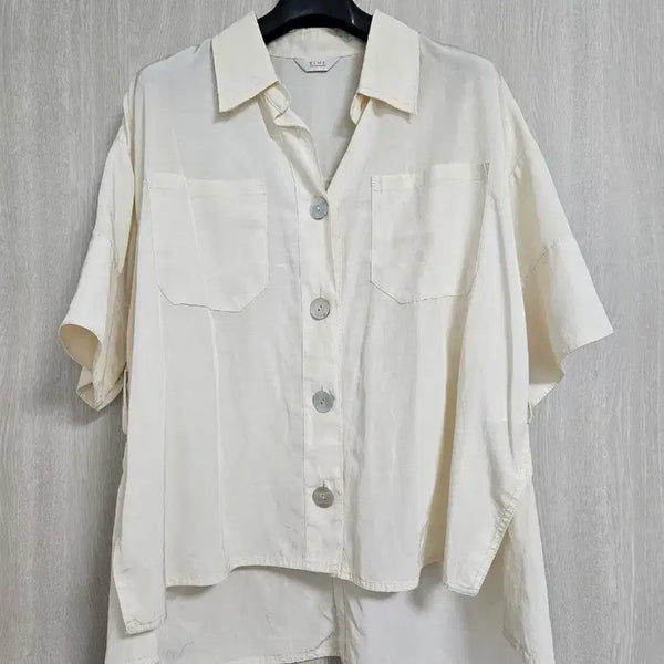 [BUNJANG] Time Cream Color Relaxed Fit Shirt / 한섬 타임 크림색 셔츠