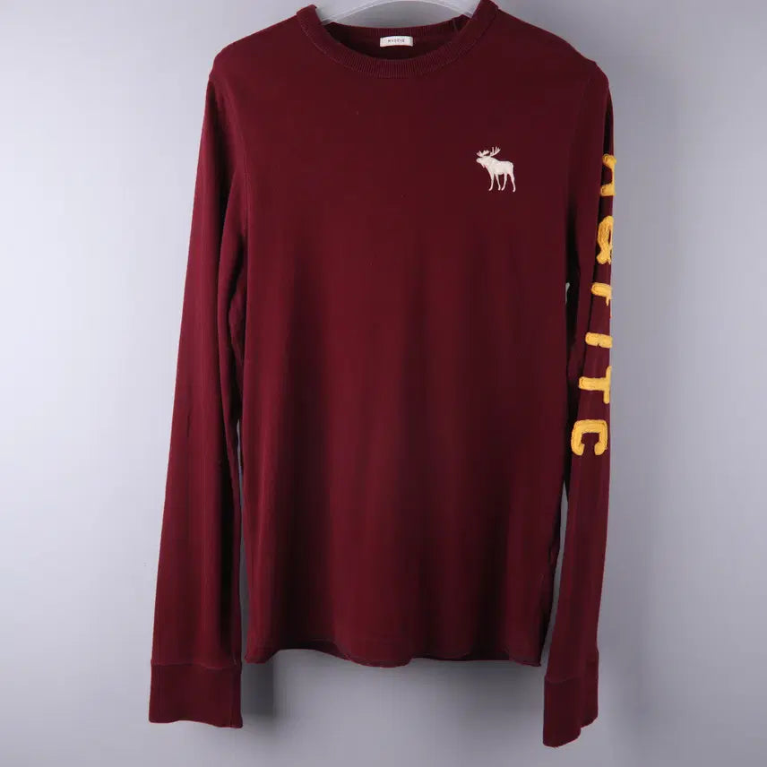 [BUNJANG] Abercrombie & Fitch Burgundy Long Sleeve T-Shirt (Size 95) / 아베크롬비 롱슬리브 긴팔티 버건디 (95)
