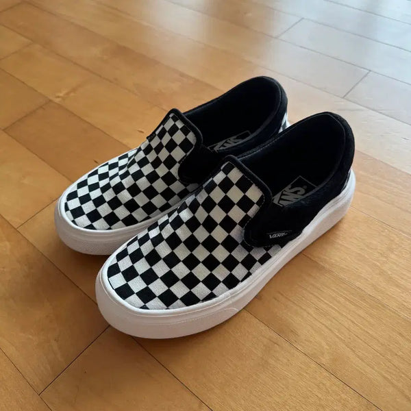[BUNJANG] Vans Checkerboard Platform Slip-On Shoes (230mm) / 반스 체커보드 플랫폼 슬립온 230