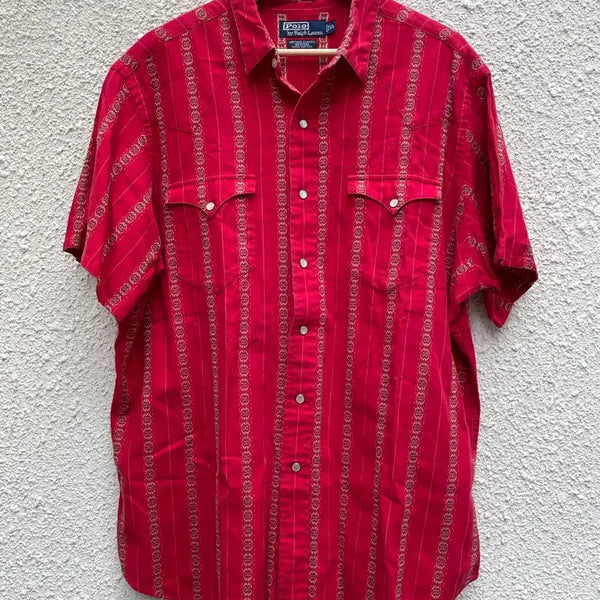 [BUNJANG] 90s Polo Ralph Lauren Western Short Sleeve Shirt XL / 90s 폴로 랄프로렌 웨스턴 반팔셔츠 xl