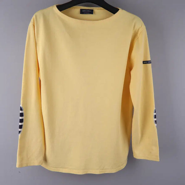 [BUNJANG] Saint James Elbow Patch T-Shirt Yellow SM / 세인트제임스 엘보 패치 티셔츠 옐로우 (SM)