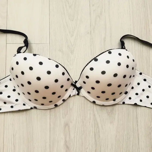 [BUNJANG] White Dot Women's Bra - Used / 화이트 도트 여성 브라 속옷- 중고