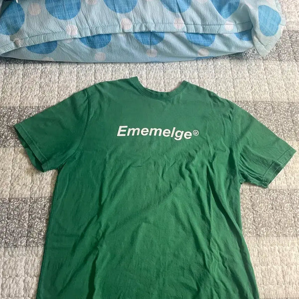 [BUNJANG] Mmlg Short Sleeve T-Shirt M Green Logo Print / Mmlg반팔 M