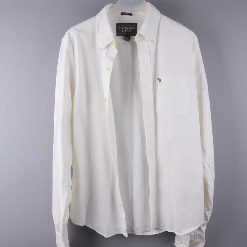 [BUNJANG] Abercrombie & Fitch Button-Down White Shirt (L) / 아베크롬비 앤 피치 버튼다운 화이트 셔츠 (L)