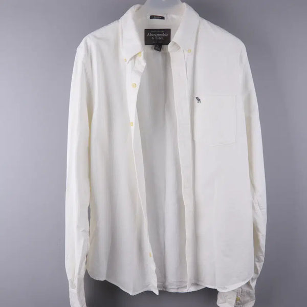 [BUNJANG] Abercrombie & Fitch Button-Down White Shirt (L) / 아베크롬비 앤 피치 버튼다운 화이트 셔츠 (L)