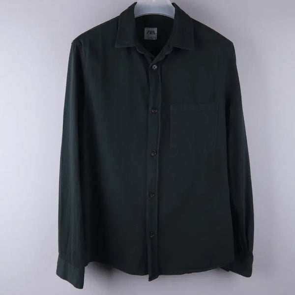 [BUNJANG] Zara Cotton Shirt Dark Green (M) / 자라 코튼 셔츠 다크그린 (M)