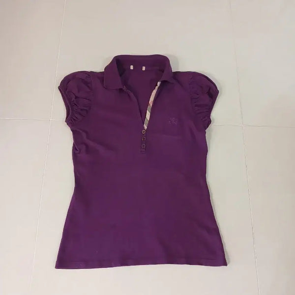 [BUNJANG] Burberry Women's Short-Sleeve Polo Shirt Purple / 버버리 여성 반팔 카라티 퍼플