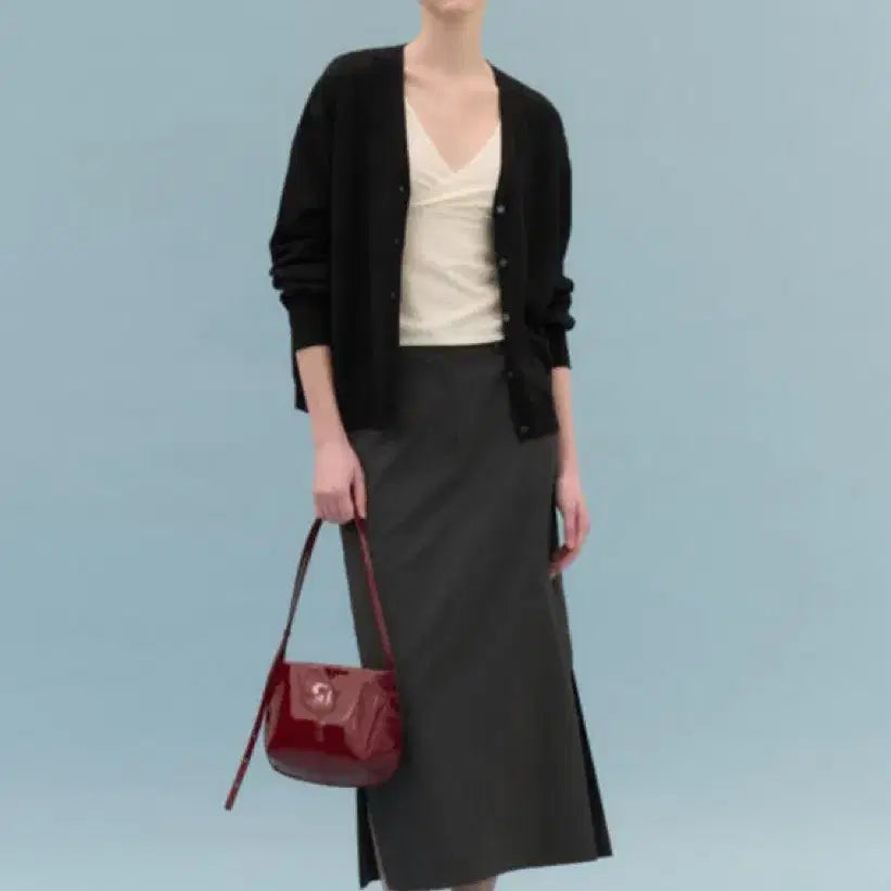 [BUNJANG] FYEO Karin Maxi Skirt Charcoal M / fyeo 카린 맥시 스커트 챠콜 m