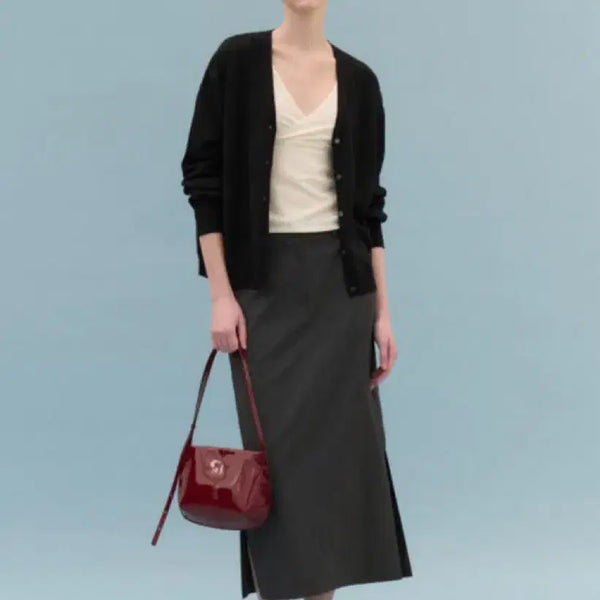 [BUNJANG] FYEO Karin Maxi Skirt Charcoal M / fyeo 카린 맥시 스커트 챠콜 m