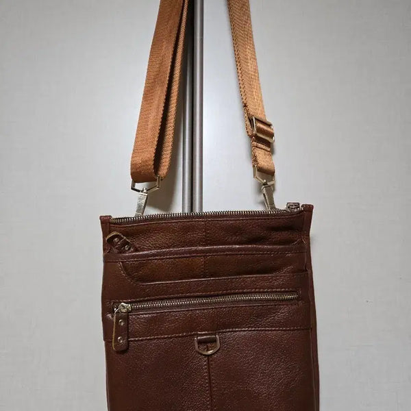 [BUNJANG] Brown Leather Crossbody Bag / 브라운 가죽 크로스백