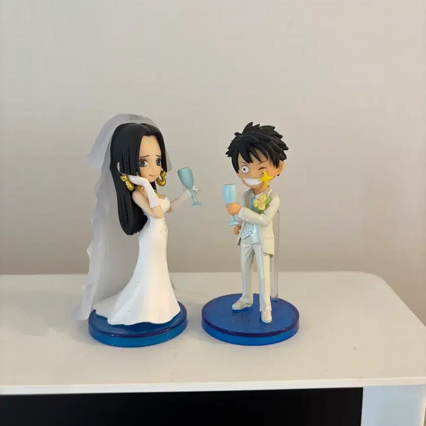 [BUNJANG] One Piece Luffy & Hancock Wedding Mini Figure Bundle Set / 일괄) 원피스 루피 핸콕 웨딩 미니 피규어
