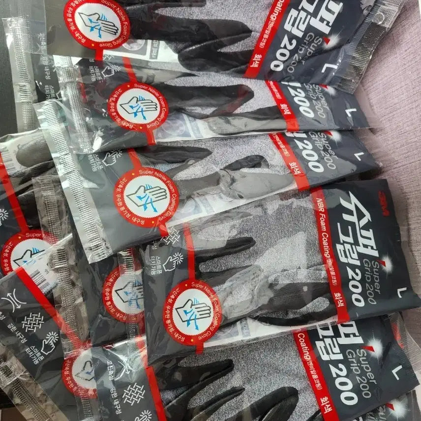 [BUNJANG] 3M Super Grip 200 Gloves Bundle (30 L, 3 M) / 3M 슈퍼그립200 장갑33개(L30개M3개)일괄 새상품
