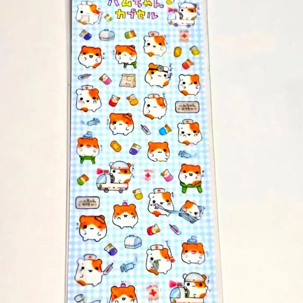 [BUNJANG] Q-LiA Hamster Hospital Stickers / 헤이세이 스티커,병원 햄스터 스티커,하무 병원 스티커, 햄찌 햄쨩 스티커