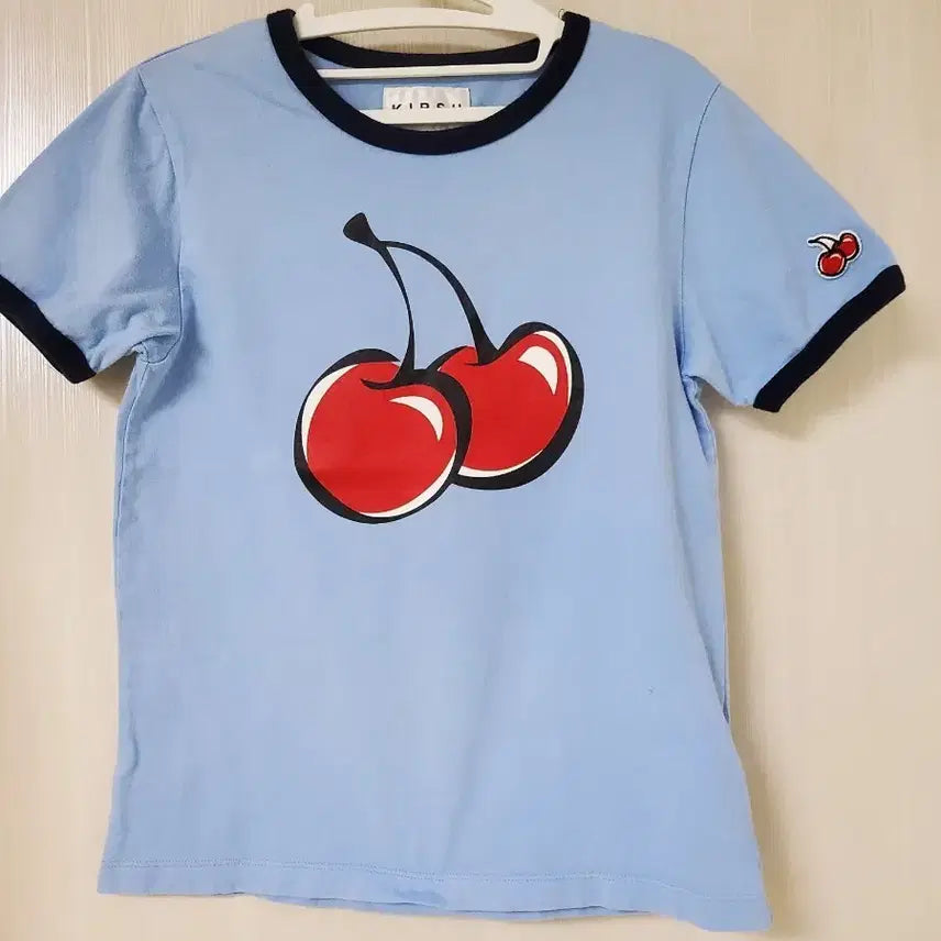 [BUNJANG] Kirsh Cherry Short Sleeve T-Shirt Blue / 키르시 체리 반팔 티셔츠 블루