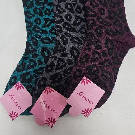 [BUNJANG] Orsay Leopard Pattern Socks 3-Set / 오르세이 레오파드 패턴 양말 3종 세트