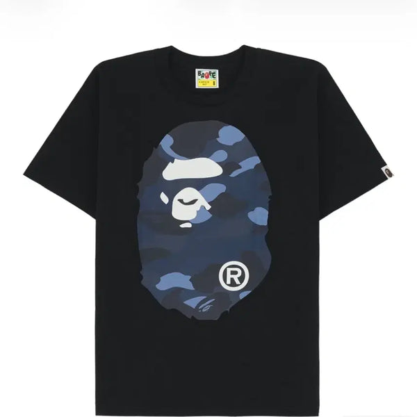 [BUNJANG] BAPE Color Camo Big Ape Head Short Sleeve T-Shirt Black Navy / 베이프 컬러 카모 빅 에이프 헤드 반팔 블랙 네이비