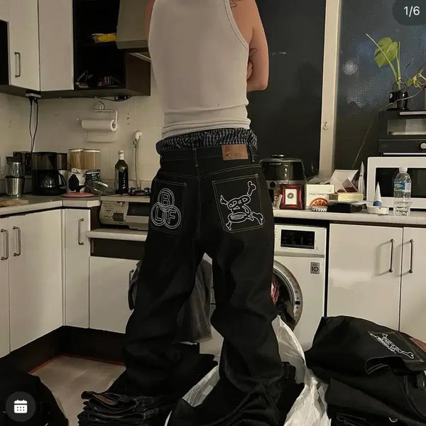 [BUNJANG] Boylongface BLF Denim Pants Black L / 보이롱페이스 BLF 데님 팬츠 블랙 L