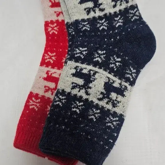 [BUNJANG] Orshot Rudolph Pattern Socks 2-Pair Set / 오르샷 루돌프 패턴 양말 2개 세트