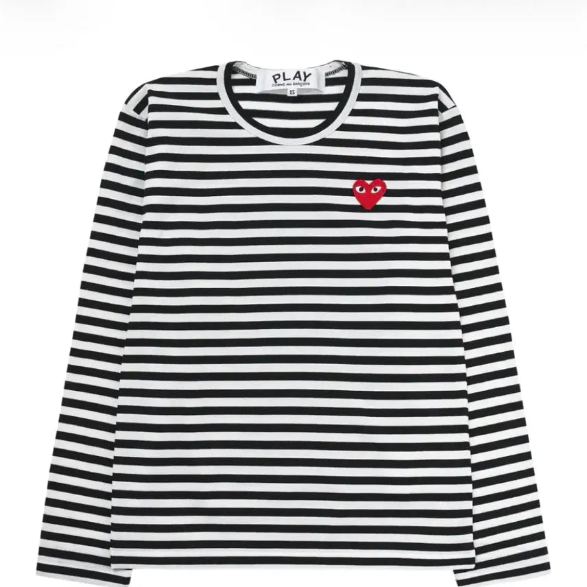 [BUNJANG] Comme des Garçons Striped Long Sleeve Black White / 꼼데가르송 스트라이프 롱슬리브 블랙 화이트