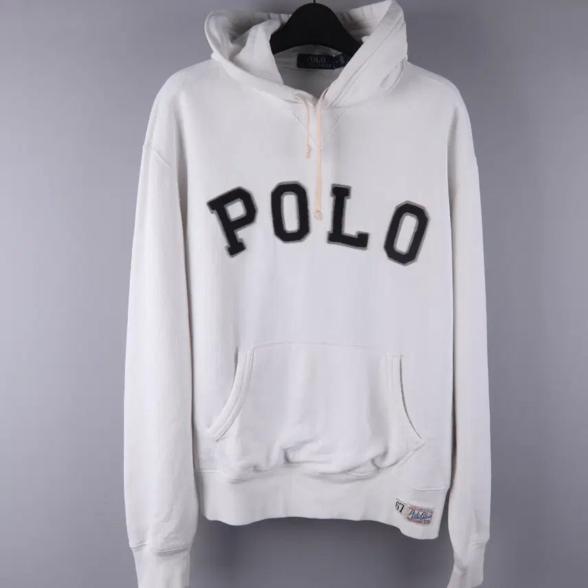 [BUNJANG] Polo Ralph Lauren Sweat Hoodie Fleece White (M) / 폴로 랄프로렌 스웻 후드티 기모 화이트 (M) 5217