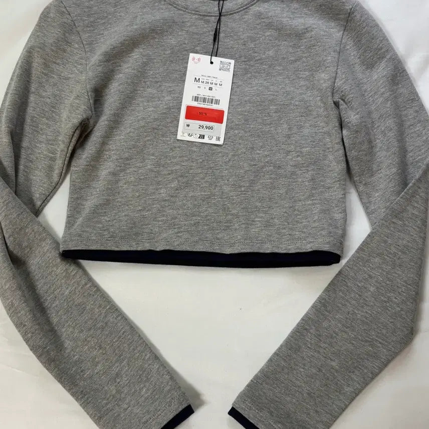 [BUNJANG] Zara Cropped Sweatshirt Grey M / 자라 크롭 맨투맨 그레이 M