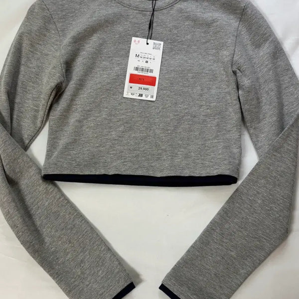 [BUNJANG] Zara Cropped Sweatshirt Grey M / 자라 크롭 맨투맨 그레이 M