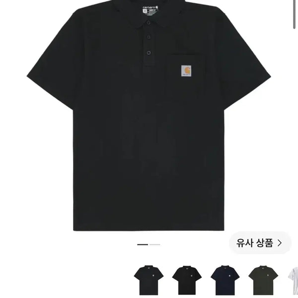 [BUNJANG] Carhartt Short Sleeve Polo Shirt Black S / 칼하트 반팔 카라티 블랙 S
