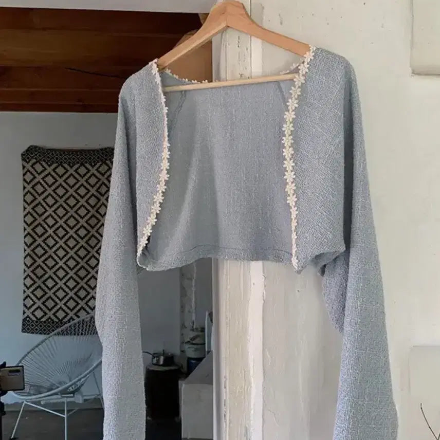 [BUNJANG] LOBVERBLE Tweed Bolero Cardigan / (정가 3만3천원,새상품)로버블 트위드 볼레로 가디건