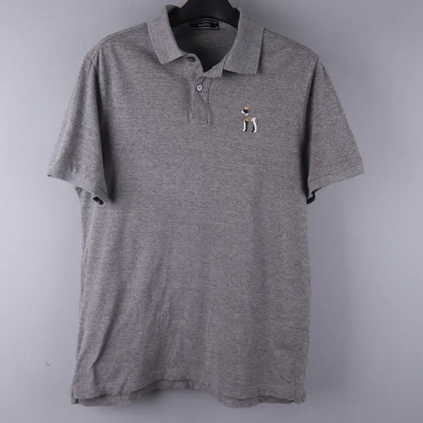 [BUNJANG] Hazzys Clearance Grey Melange Cotton Short Sleeve Polo Shirt (L/95) / 헤지스 클리어런스 그레이 멜란지 면 반팔카라티셔츠 (L/95)