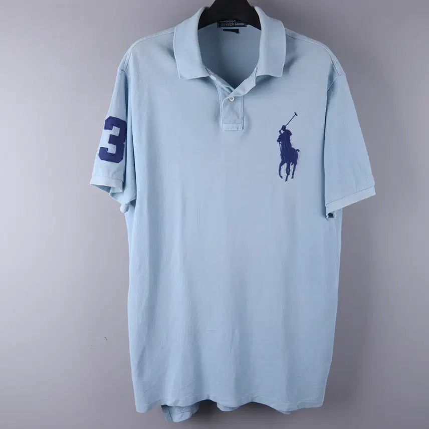 [BUNJANG] Polo Ralph Lauren Big Pony T-Shirt Sky Blue (XL) / 폴로 랄프로렌 빅포니 카라티 반팔 스카이블루 (XL)