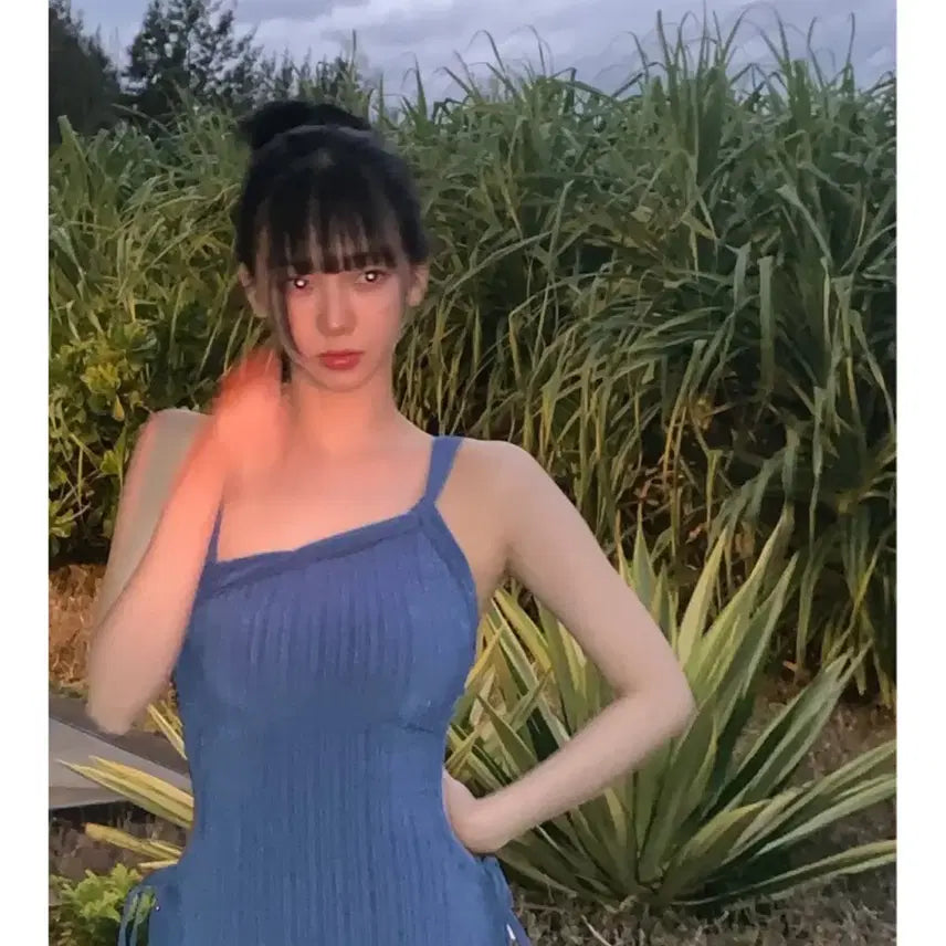 [BUNJANG] Sonya Rykiel Metallic One-Shoulder Monokini Blue / 소냐레바이 메탈릭 원숄더 모노키니 블루