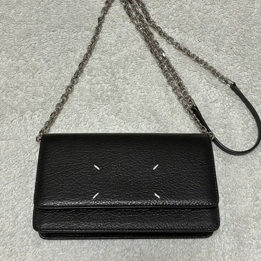 [BUNJANG] Maison Margiela Stitch Chain Crossbody Bag Black Leather / (정품)메종 마르지엘라 체인 크로스백