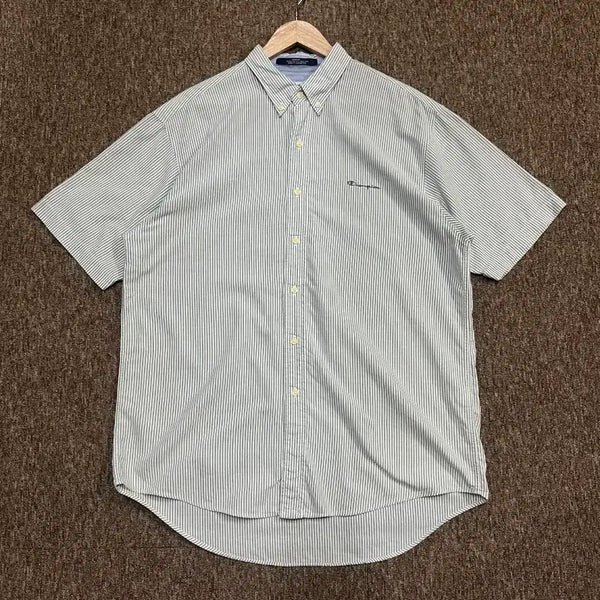 [BUNJANG] Champion Striped Short Sleeve Shirt XL / 챔피온 스트라이프 반팔 셔츠 XL