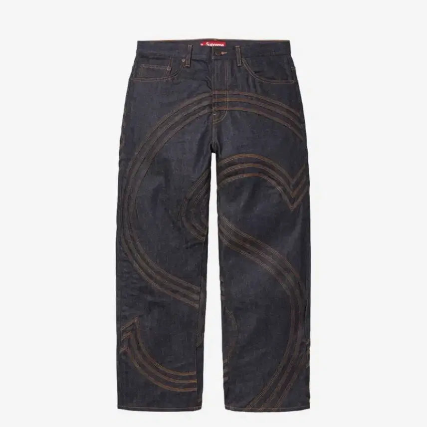 [BUNJANG] Supreme S Logo Rigid Baggy Jeans Rigid Indigo / 슈프림 S로고 리지드 베기진 리지드인디고-25ss