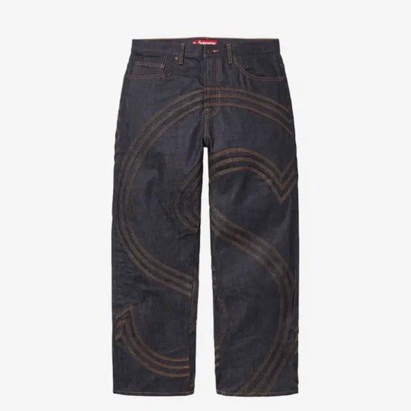 [BUNJANG] Supreme S Logo Rigid Baggy Jeans Rigid Indigo / 슈프림 S로고 리지드 베기진 리지드인디고-25ss