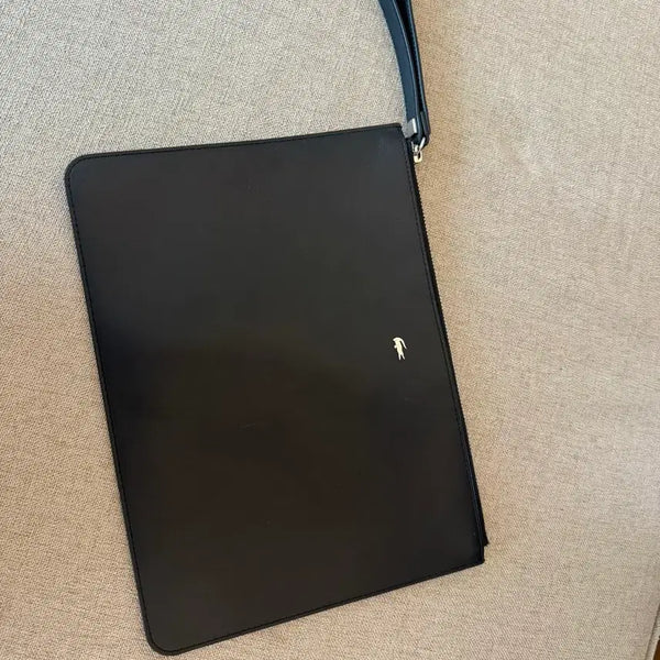 [BUNJANG] Lacoste Leather Clutch Bag Black / 라코스테 클러치백 블랙 (정품)