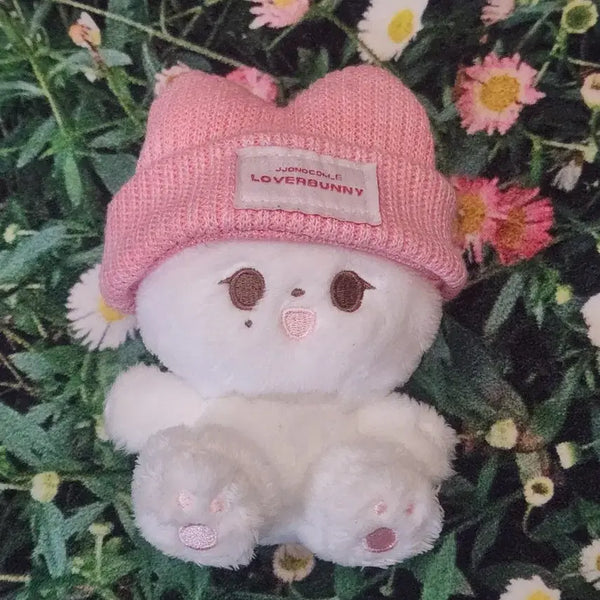 [BUNJANG] SEVENTEEN Jeonghan 10cm Plush Doll Jjongkkomi Bundle Set / 세븐틴 정한 10cm 인형 쫑코미 양도 (비니, 스티커 포함)